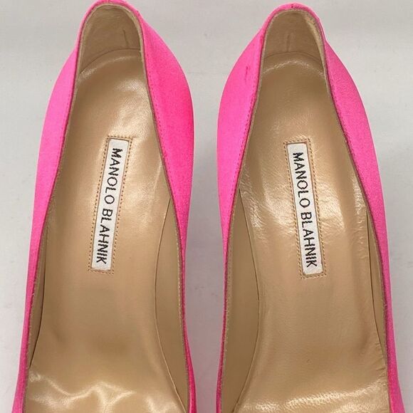 Manolo Blahnik Hangisi 105 Embellished Satin Pumps size 39 - Picture 5 of 15